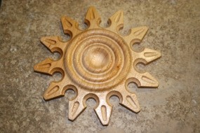 Original Wood Pattern for Hand Wheel Rosettes - Silicone Mold Was Made From This Piece