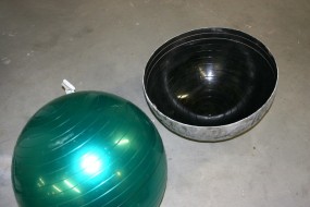 Fiberglass Dome Mold Made Using Exercise Ball Inflated to Correct Size - Ridges Easily Sanded Off Final Casting