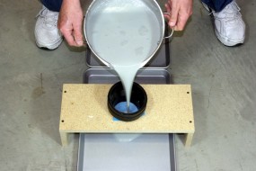 Pouring the Mix Through a Filter